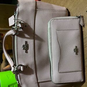 Coach purse and matching wallet, light pink